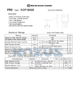 KCF16A20 datasheet - Low Forward Voltage drop Diode