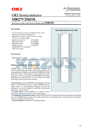 MR27V25653L datasheet - 16m_word x 16-Bit or 32M-Word x 8-Bit P2ROM