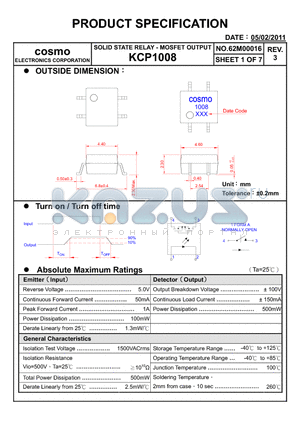 KCP1008_11 datasheet - PRODUCT SPECIFICATION