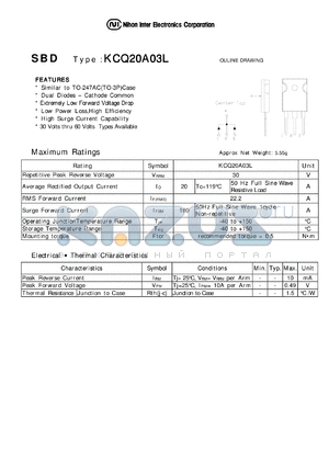 KCQ20A03L datasheet - Schottky Barrier Diode