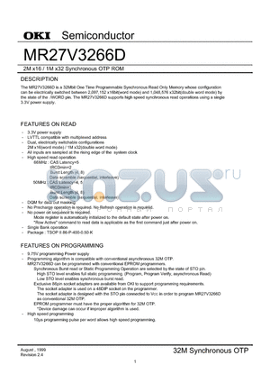 MR27V3266D datasheet - 2M x16 / 1M x32 Synchronous OTP ROM