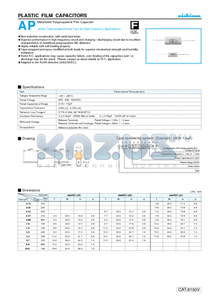 QAP2E225KRP datasheet - PLASTIC FILM CAPACITORS