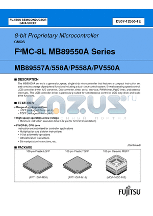 MB89558APFV-XXX datasheet - 8-bit Proprietary Microcontroller