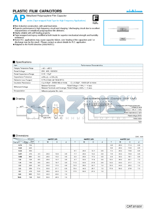 QAP2J334JRP datasheet - PLASTIC FILM CAPACITORS