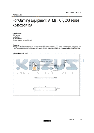 KD2002-CF10A datasheet - For Gaming Equipment, ATMs : CF, CG series