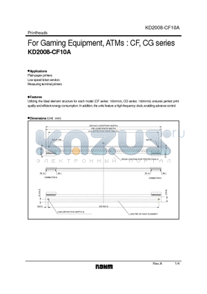 KD2008-CF10A datasheet - For Gaming Equipment, ATMs : CF, CG series