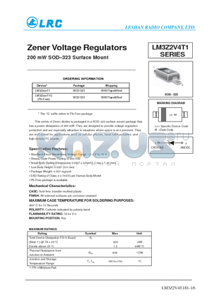 LM3Z39VT1 datasheet - Zener Voltage Regulators