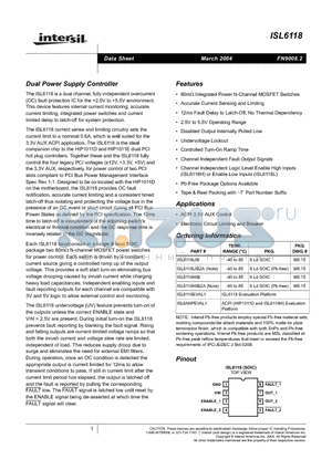 ISL6118EVAL1 datasheet - Dual Power Supply Controller