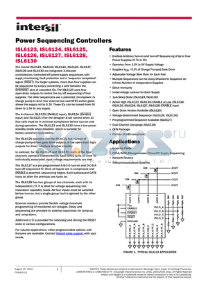 ISL6123 datasheet - Power Sequencing Controllers