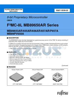 MB89653AR datasheet - 8-bit Proprietary Microcontroller