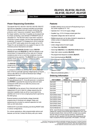 ISL6125IRZA datasheet - Single Supply Integrated Current Limiting Controller