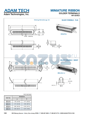 MR36-SA-1-LI datasheet - MINIATURE RIBBON SOLDER TERMINALS