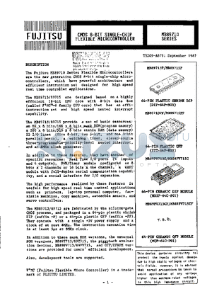 MB89715P datasheet - CMOS 8-BIT SINGLE-CHIP FLEXIBLE MICROCONTROLLER