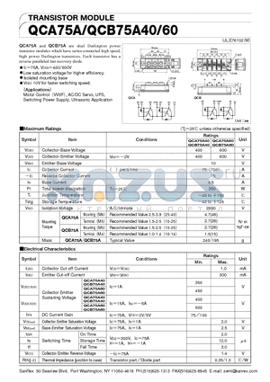QCB75A40 datasheet - TRANSISTOR MODULE