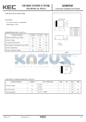 KDR552F datasheet - HIGH SPEED SWITCHING