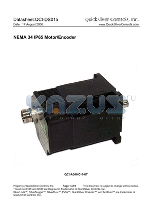 QCI-A34HC-1-B-6T datasheet - NEMA 34 IP65 Motor/Encoder
