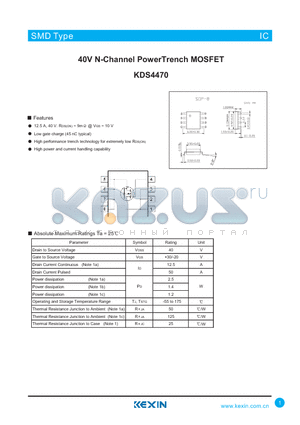 KDS4470 datasheet - 40V N-Channel PowerTrench MOSFET