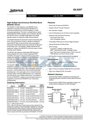 ISL6207CB datasheet - High Voltage Synchronous Rectified Buck MOSFET Driver