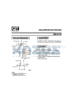 QEE123 datasheet - AIGAAS INFRARED EMITTING DIODE