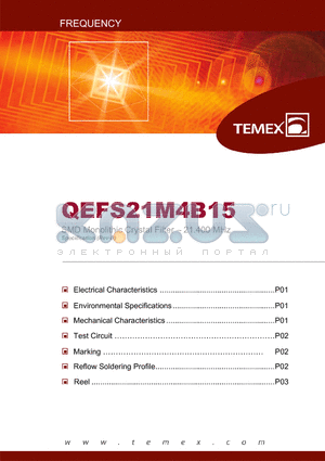 QEFS21M4B15 datasheet - SMD Monolithic Crystal Filter - 21.400 MHz