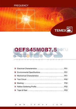 QEFS45M0B7.5 datasheet - SMD Monolithic Crystal Filter - 45.000 MHz