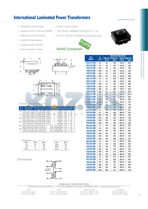 PL20-24-130B datasheet - International Laminated Power Transformers