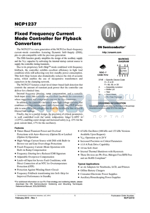 NCP1237AD65R2G datasheet - Fixed Frequency Current Mode Controller for Flyback Converters