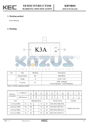 KDV804S datasheet - SOT-23 PACKAGE