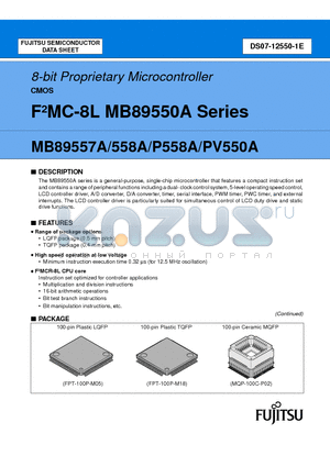 MB89P558A-201PFV datasheet - 8-bit Proprietary Microcontroller