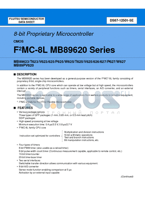 MB89P625PFM datasheet - 8-bit Proprietary Microcontroller