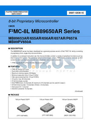 MB89P657APFV-103 datasheet - 8-bit Proprietary Microcontroller