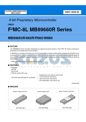 MB89P665P-SH datasheet - 8-bit Proprietary Microcontroller