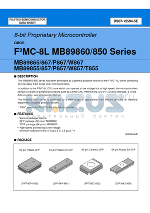 MB89P857 datasheet - 8-bit Proprietary Microcontroller