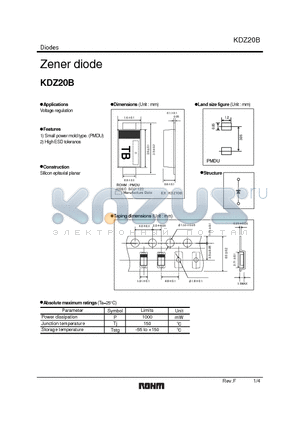KDZ20B datasheet - Zener diode