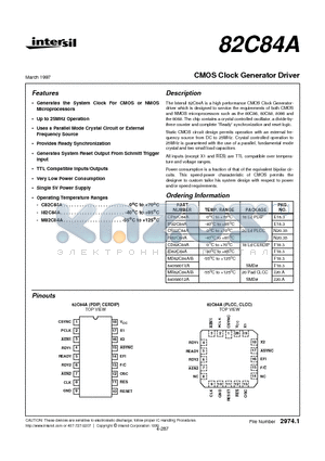 MR82C84AB datasheet - CMOS Clock Generator Driver