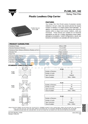 PL34020101000BKDG datasheet - Plastic Leadless Chip Carrier