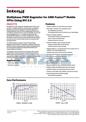 ISL6277AHRZ datasheet - Multiphase PWM Regulator for AMD Fusion Mobile CPUs Using SVI 2.0