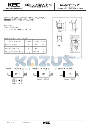 KDZ36V datasheet - ZENER DIODE SILICON EPITAXIAL PLANAR DIODE(CONSTANT VOLTAGE REGULATION, REFERENCE VOLTAGE)