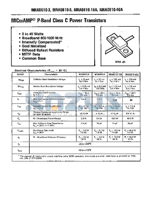 MRA0610-18A datasheet - MICROAMP-R P-BAND CLASS C POWER TRANSISTORS