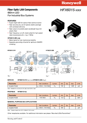 HFX6015-XXX datasheet - Fiber Optic LAN Components