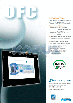 OFC-7360 datasheet - Low Power and Touch Screen