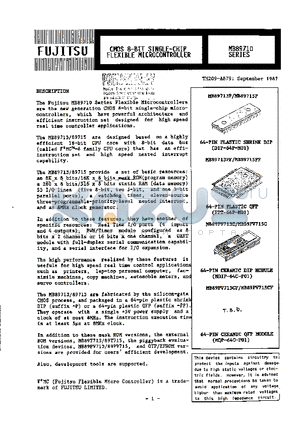MB89T715 datasheet - CMOS 8-BIT SINGLE-CHIP FLEXIBLE MICROCONTROLLER