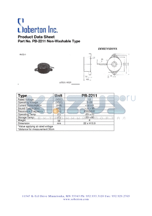 PB-2211 datasheet - Non-Washable Type