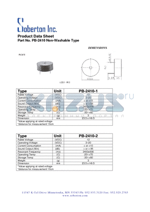 PB-2410 datasheet - Non-Washable Type
