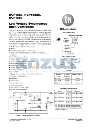 NCP1582A datasheet - Low Voltage Synchronous Buck Controllers