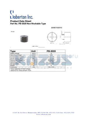PB-3020 datasheet - Non-Washable Type