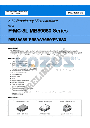 MB89W689 datasheet - 8-bit Proprietary Microcontroller