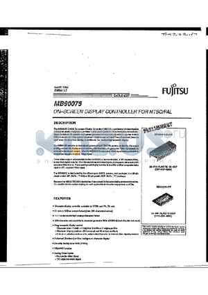 MB90075-P-SH datasheet - ON-SCRREN DISPLAY CONTROLLER FOR NTSC/PAL