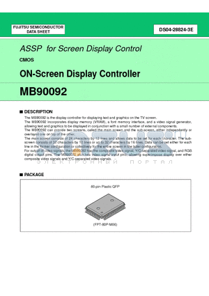 MB90092PF datasheet - ON-Screen Display Controller