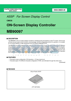 MB90097-PFV datasheet - ON-Screen Display Controller